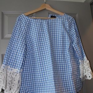 Blue & White Gingham check blouse